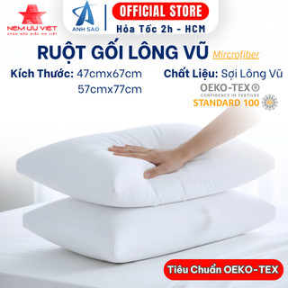  Gối Ngủ Lông Vũ Ưu Việt Cao Cấp Đạt chuẩn OEKO-TEK Khách Sạn 5 Sao Ruột Gối Lông Vũ 50x70cm 60x80cm Gối Nằm Ngủ Êm Ái 