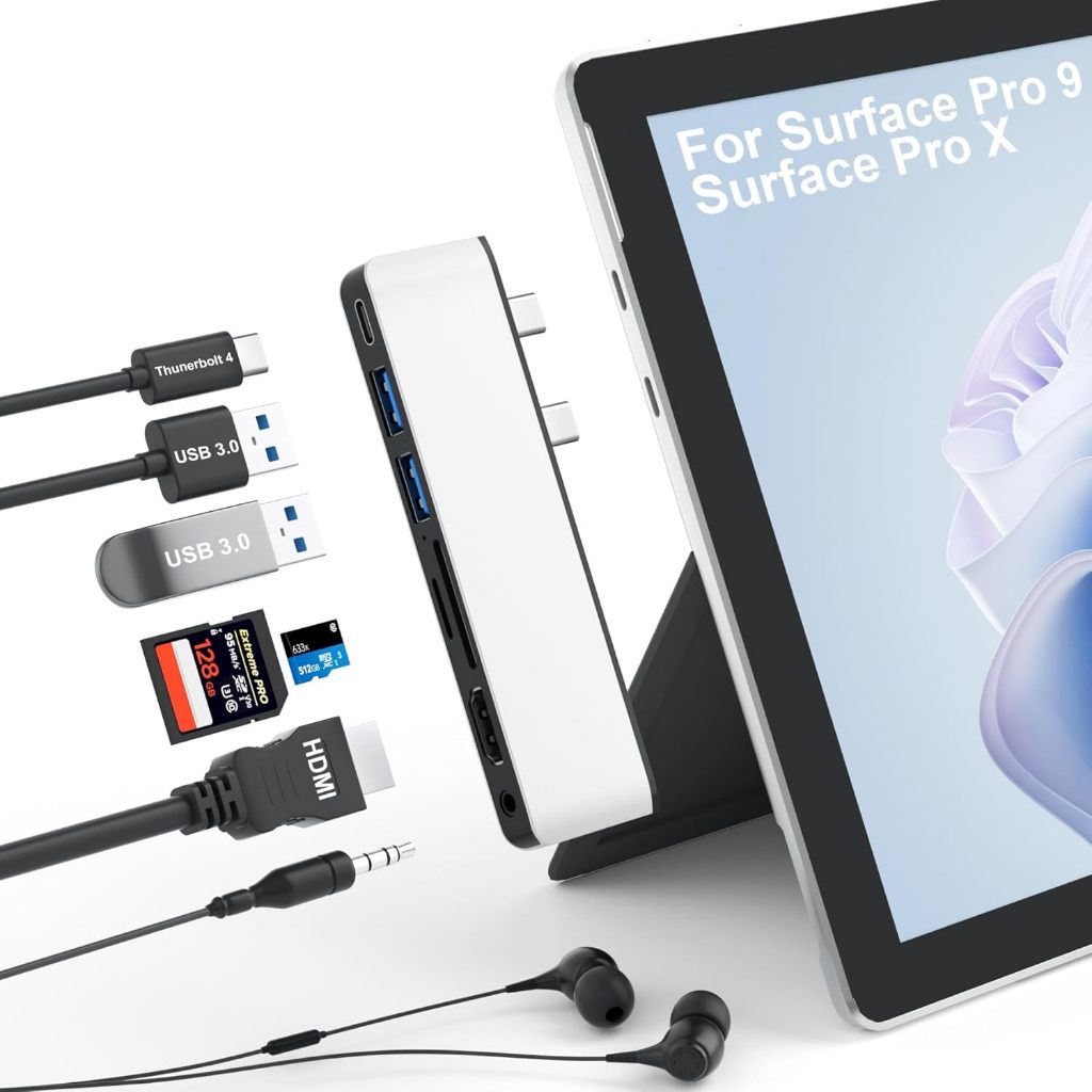 Hub Surface Pro 7in2 | Dùng Cho Pro 9/10/11/X | | HDMI 4K + USB-C Thunderbolt 4 | 2x USB 3.0 | SD TF