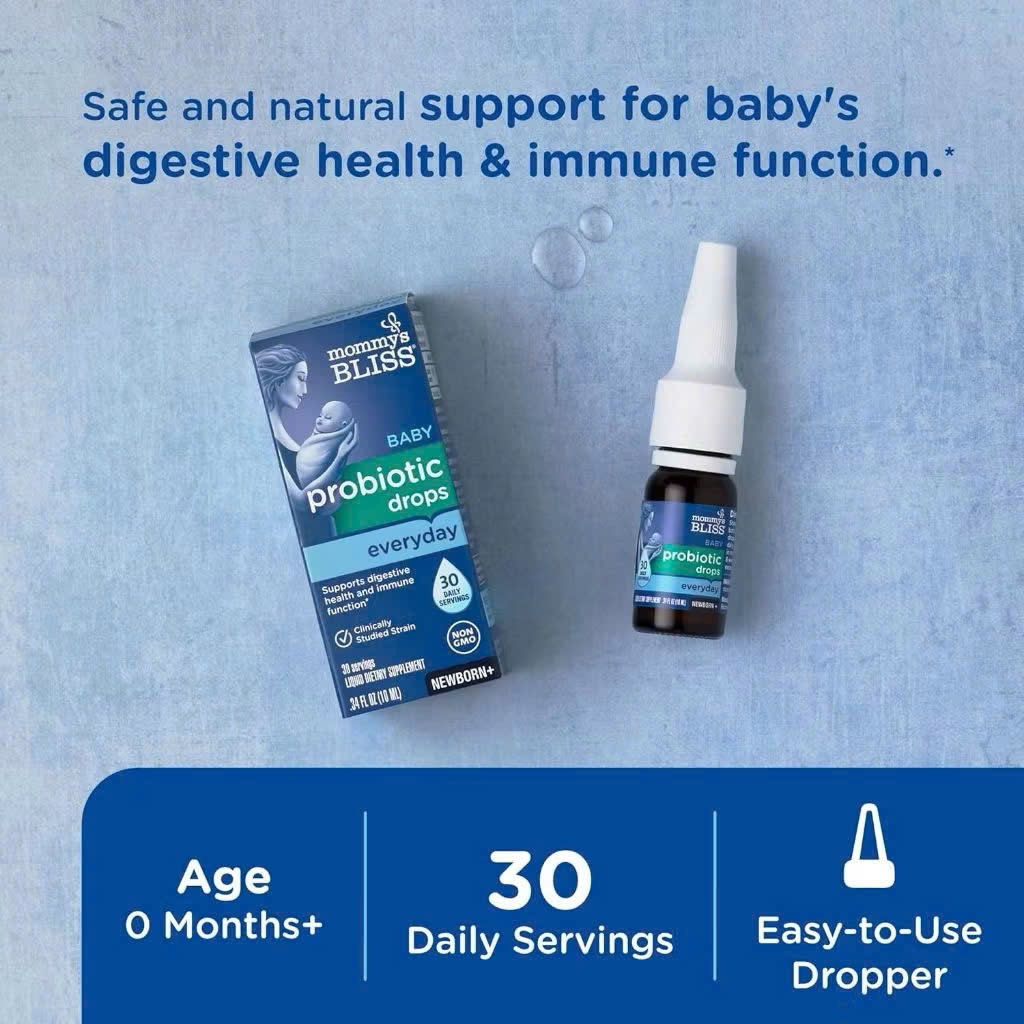 (Thóc Gạo Shop 89) Men Mommy's Bliss Baby Probiotic Drops Liquid 10ml hàng Mỹ