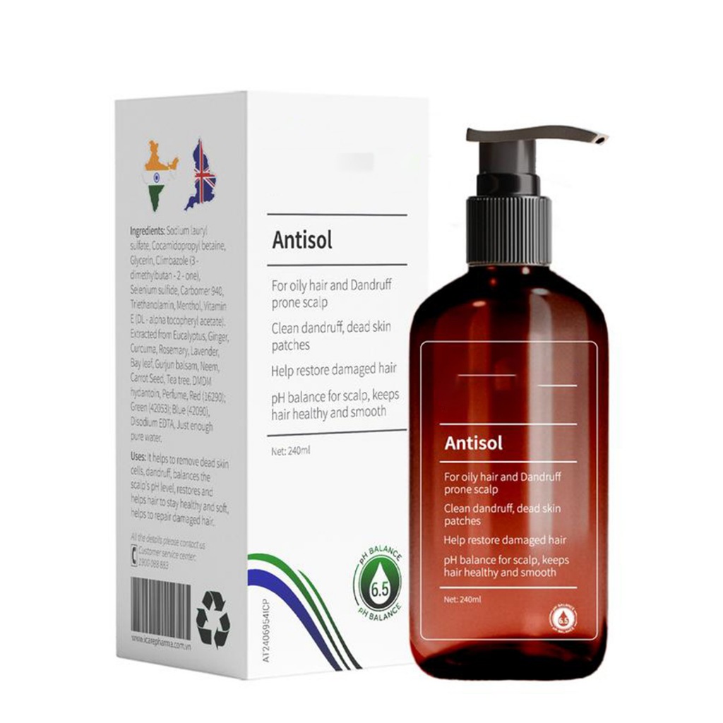 Dầu Gội Sạch Gàu Chiết Xuất Dược Liệu Antisol | Thương Hiệu iCare Pharma