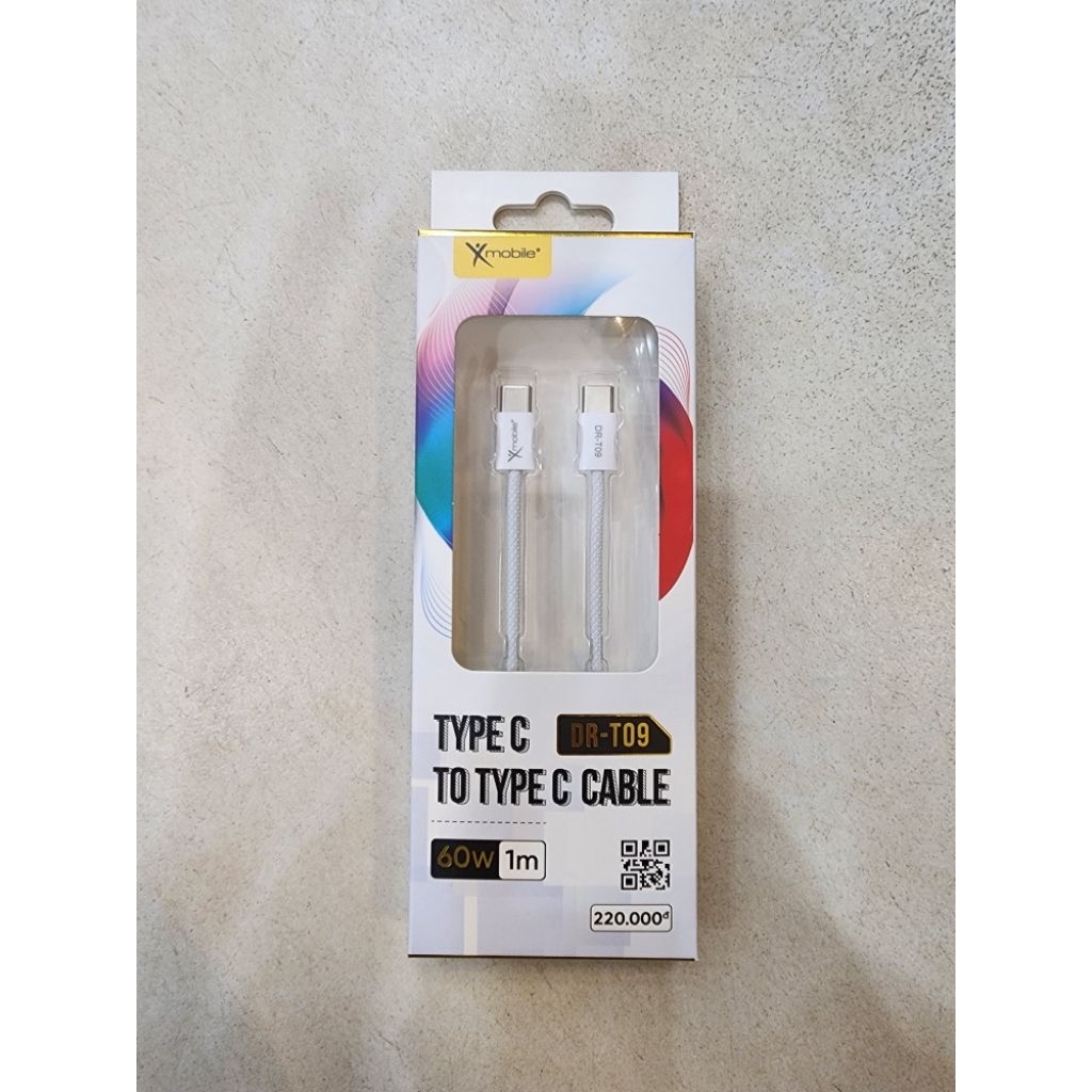 Cáp sạc nhanh và truyền dữ liệu Type-C - Type-C 60W 1m Xmobile DR-T09