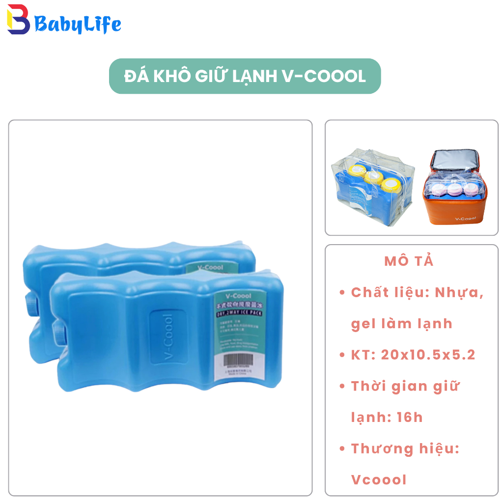 Đá Giữ Lạnh Sữa Vcoool 3 Rãnh – Đá Gel Chính Hãng Trữ Sữa Đi Làm, Túi Giữ Nhiệt