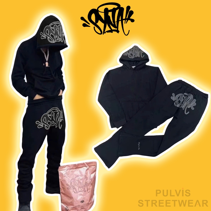 ⚡️[Hight Quality] - Bộ Quần Áo Syna World Logo Tracksuit Black/White, Set Quần áo Syna nỉ bông drip,