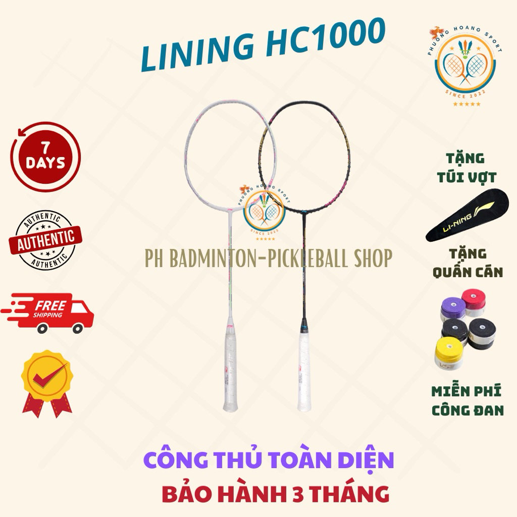 HOẢ TỐC [Đan sẵn+Tặng túi+quấn cán] Vợt Cầu Lông Li-Ning High Carbon 1000 (HC1000) Chính Hãng - BH 2