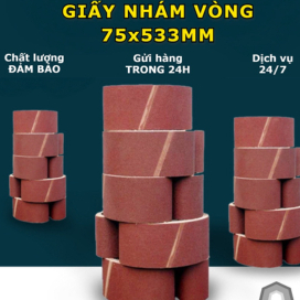 [Xả kho] Com 5 Giấy nhám vòng 75x533 mm đánh bóng gỗ, kim loại nhiều độ nhám khositungduong