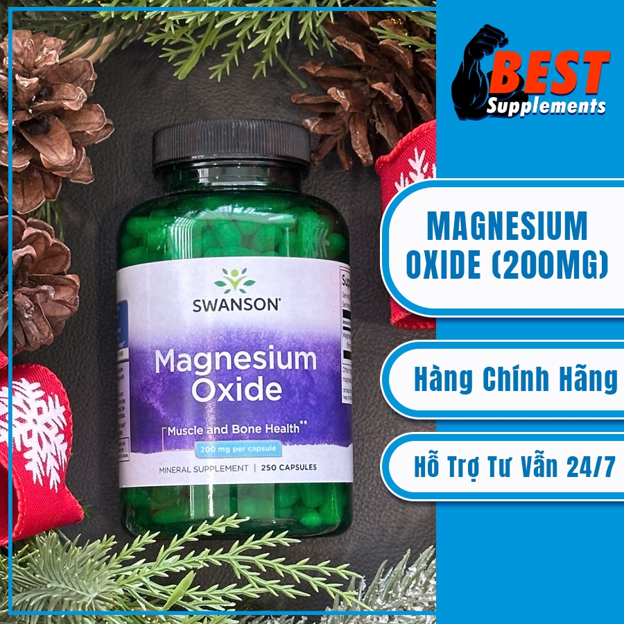 Swanson - Viên Uống Magnesium Oxide ( 200mg ) 250v