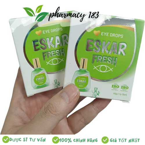 Dung dịch nhỏ mắt Eskar Fresh hỗ trợ làm dịu mắt, giảm khô rát và dưỡng ẩm cho mắt mỗi ngày và dùng 
