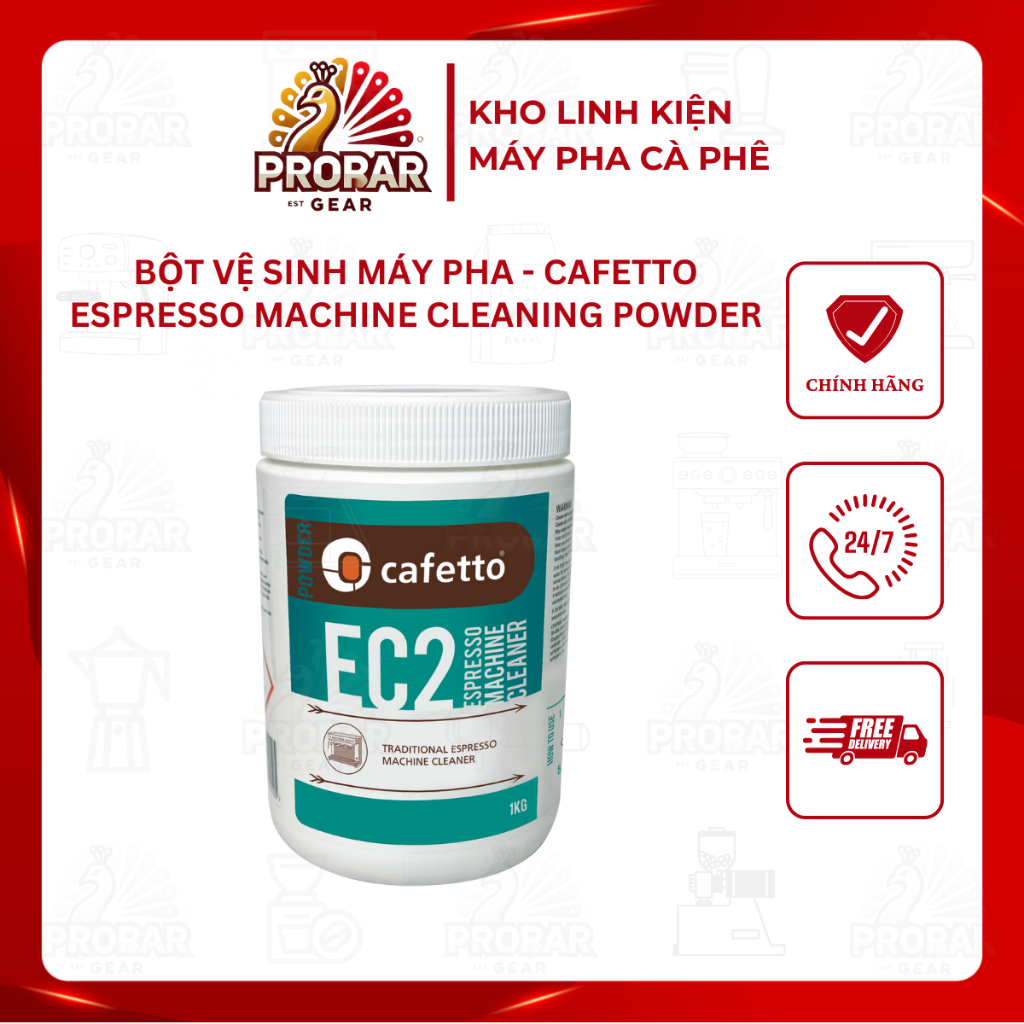 Hộp Bột Vệ Sinh Máy Pha Cà Phê Cafetto EC2 - Espresso Clean Powder EC2 – 1KG