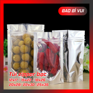 500g  túi zip bạc đáy đứng