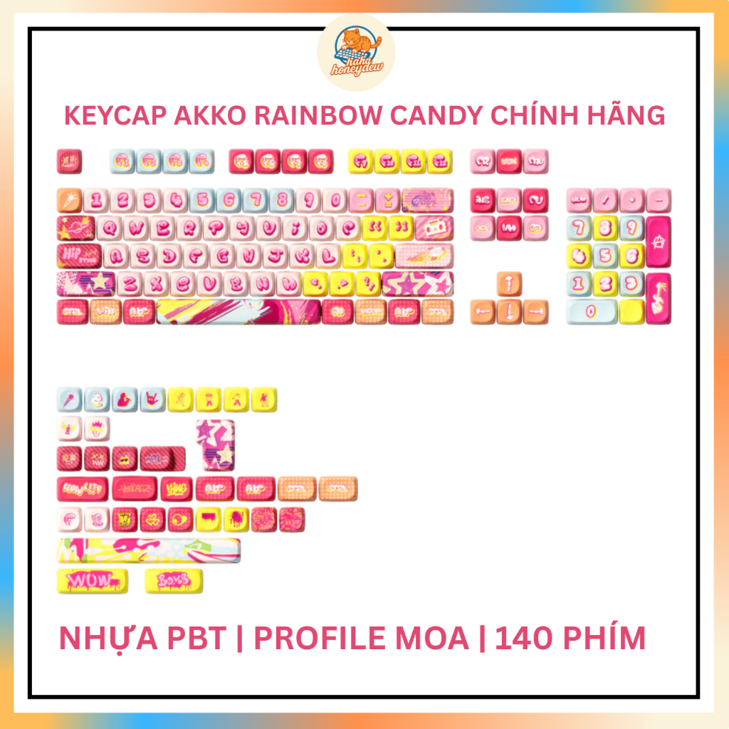 KEYCAP AKKO RAINBOW CANDY | HAHAHONEYDEW