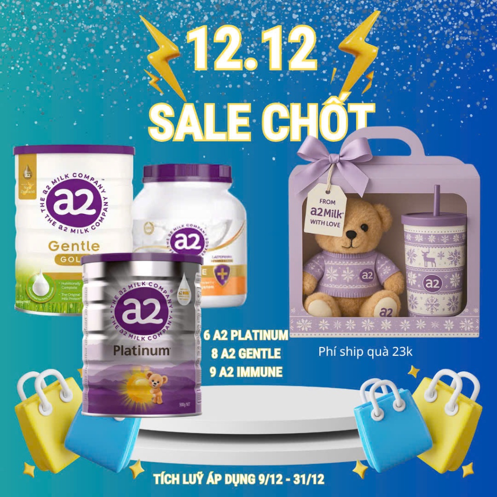 (Thóc Gạo Shop 89) TỔNG HỢP sữa bột a2 platinum/a2 gentle gold/ a2 immune dành cho bé hương vị thơm ngon