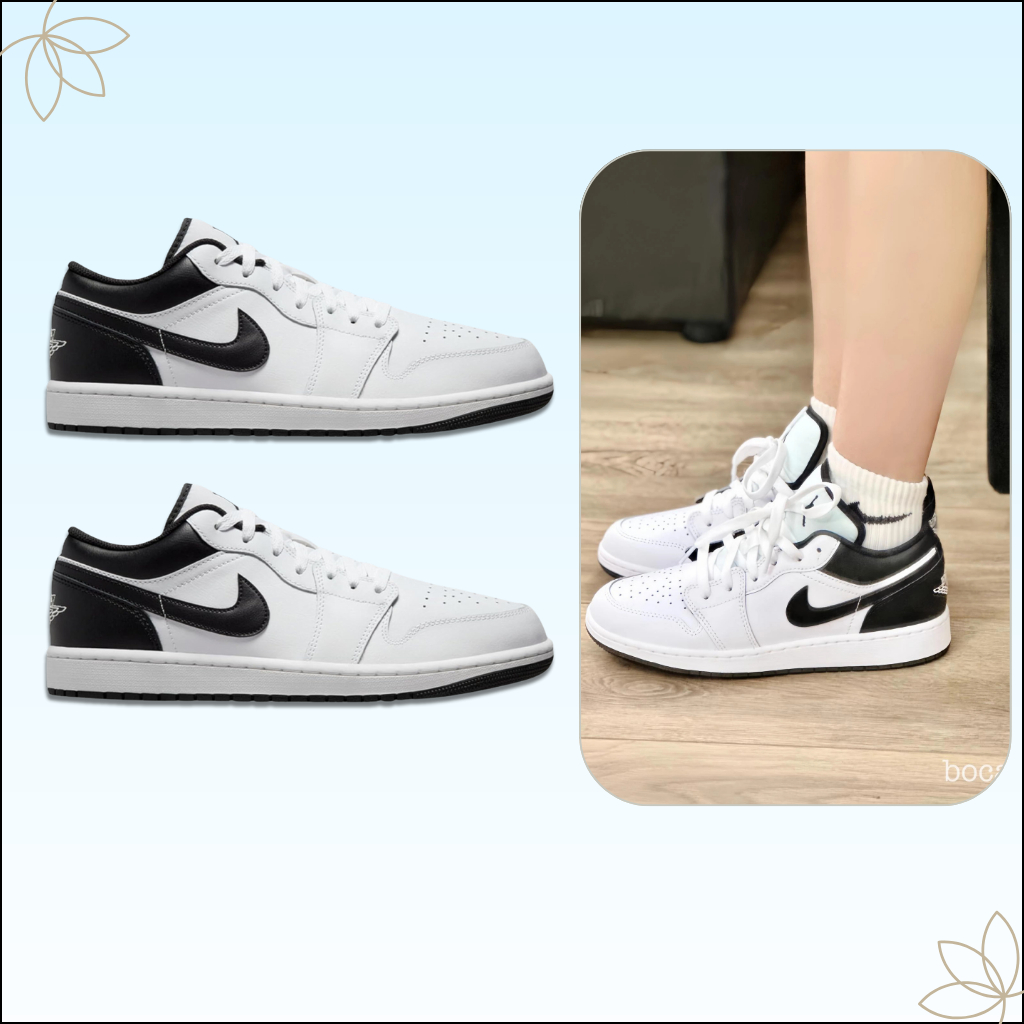 Giày Thể Thao JD1 Low Reverse Panda – Sneaker Nam Nữ JD Thấp Cổ Đen Trắng Cá Tính [Tặng Box Bảo Vệ]