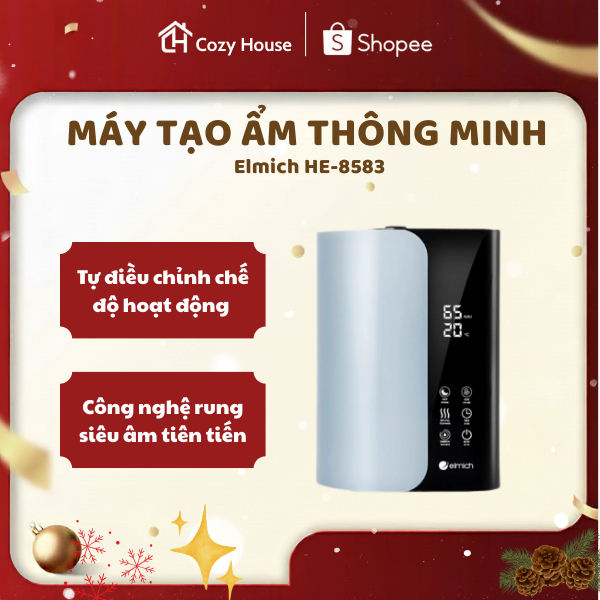Máy tạo ẩm thông minh Elmich HE-8583, công nghệ siêu âm bù ẩm