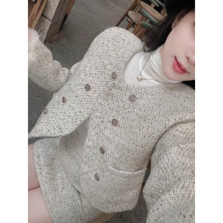  Set Áo Khoác Dạ Tweed Nữ Phối Lông Tay Chân Váy Ngắn Cao Cấp Set Tweed Sang Trọng Phong Cách Tiểu Thư Thu Đông - LIING 