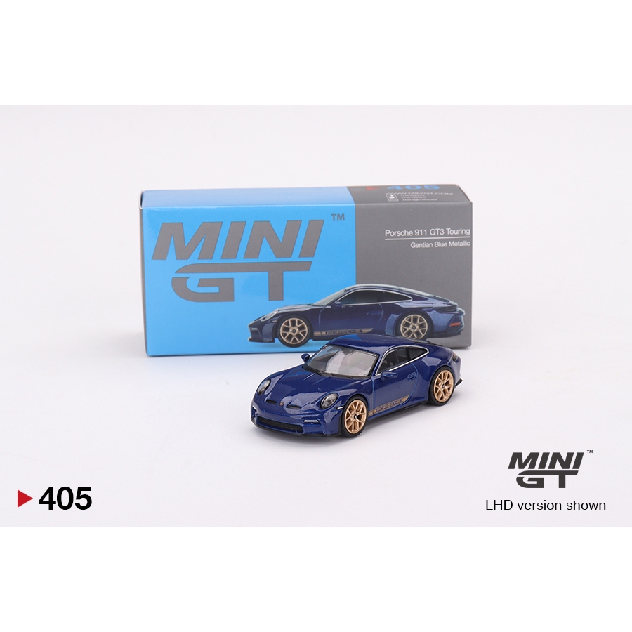 Xe mô hình MiniGT Porsche 911 GT3 Touring Gentian Blue Metallic  - MGT00433