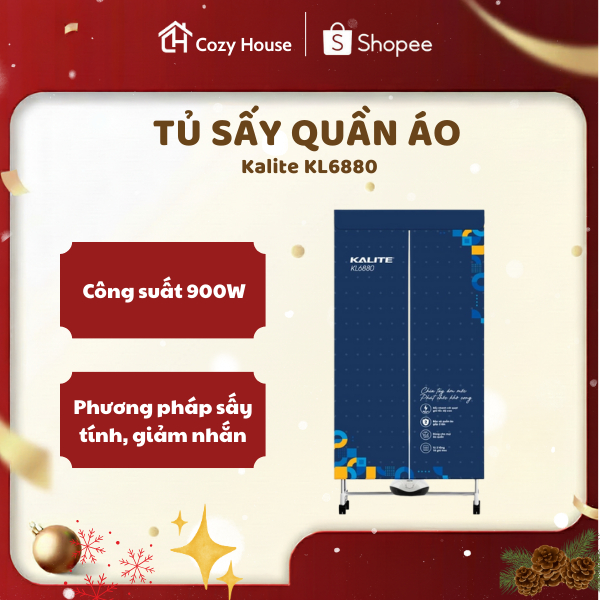 Tủ sấy quần áo Kalite KL6880, Sấy Khô Nhanh Chóng, Tiết Kiệm Thời Gian