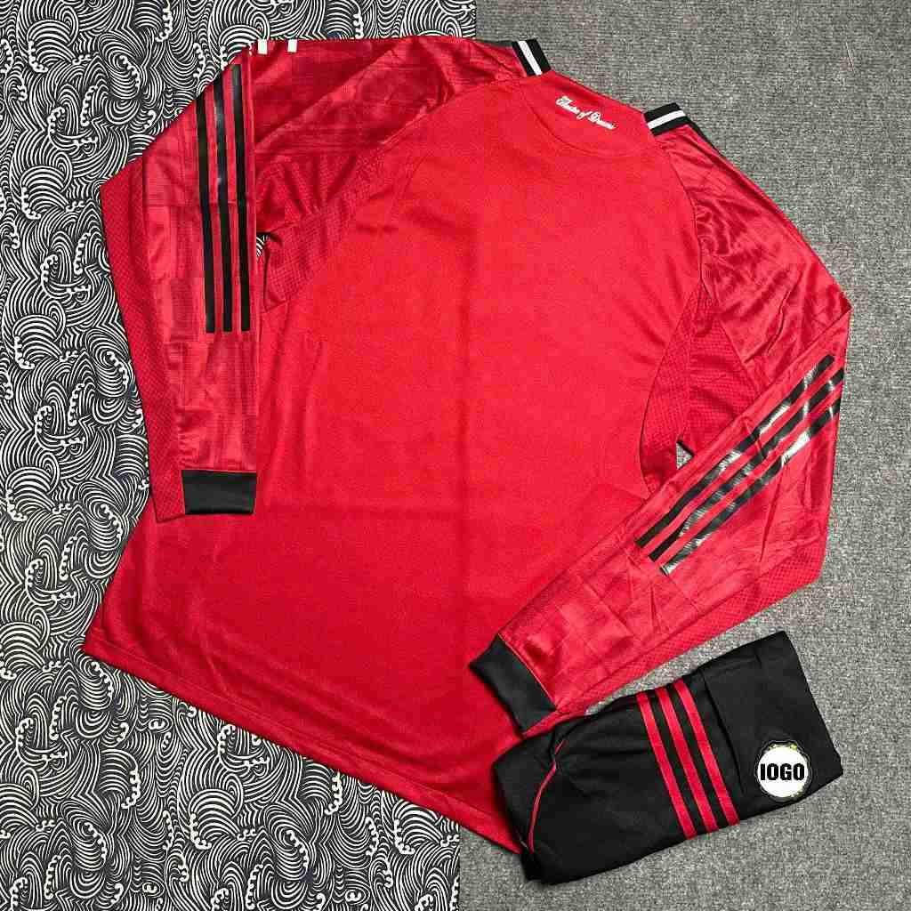 ✅Free Ship✅Bộ Quần Áo Bóng Đá, Đồ Đá Banh Dài tay CLB MU sân nhà 2025/2026 - Vải  Polyester Gai Thái