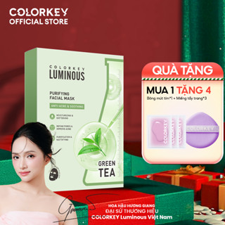   LIVE  Mặt Nạ Trà Xanh 1 Hộp 10 Miếng Mặt Nạ Giấy COLORKEY LUMINOUS BHA Hỗ Trợ Giảm Dầu Mụn 25ml miếng 