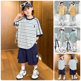 TB15 set bộ thun đùi bé trai lớn size130-180 25-60kg đồ bộ thể thao bé trai size đại áo thun quần thun đùi quảng châu 