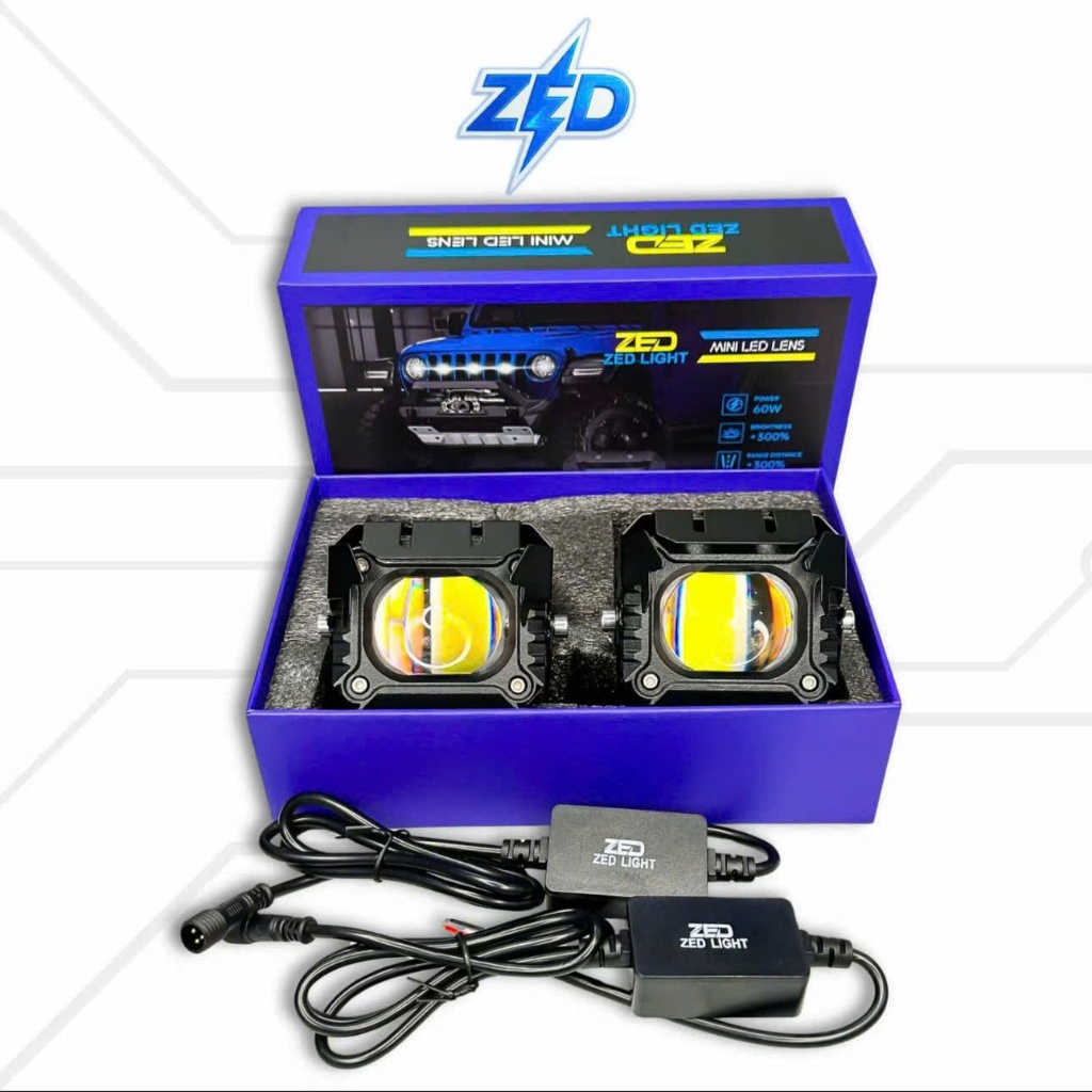 Đèn Trợ Sáng Bi Cầu F32X - ZED LIGHT 60W/9V-80VV/DC 2 Chế Độ Cos Vàng Pha Trắng 2025 Bảo Hành 1 Năm 