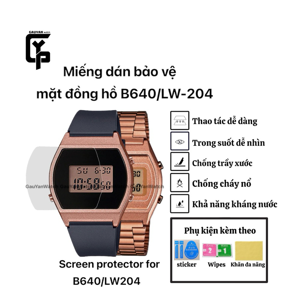 Miếng dán bảo vệ màn hình đồng hồ dành cho các mẫu B640 và LW-204