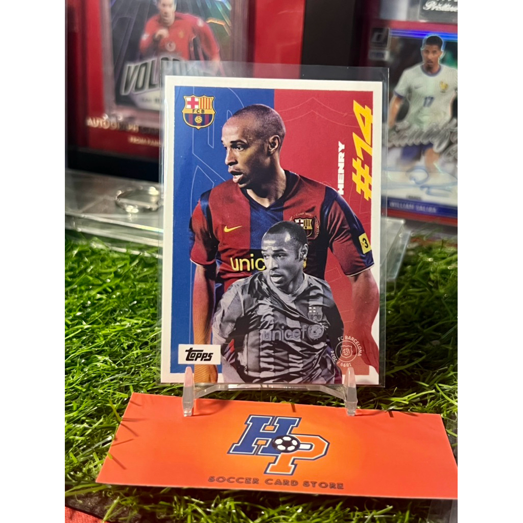Thẻ bóng đá Henry First Goal Topps Barcelona Team Set 2024