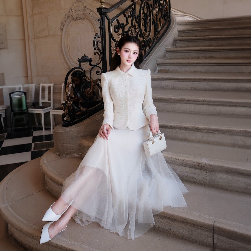 Gila Blazer | Áo khoác nữ thiết kế dài tay cao cấp H.I.U Fashion | vải dạ tweed hàn style tiểu thư sang trọng HIU design | BigBuy360 - bigbuy360.vn