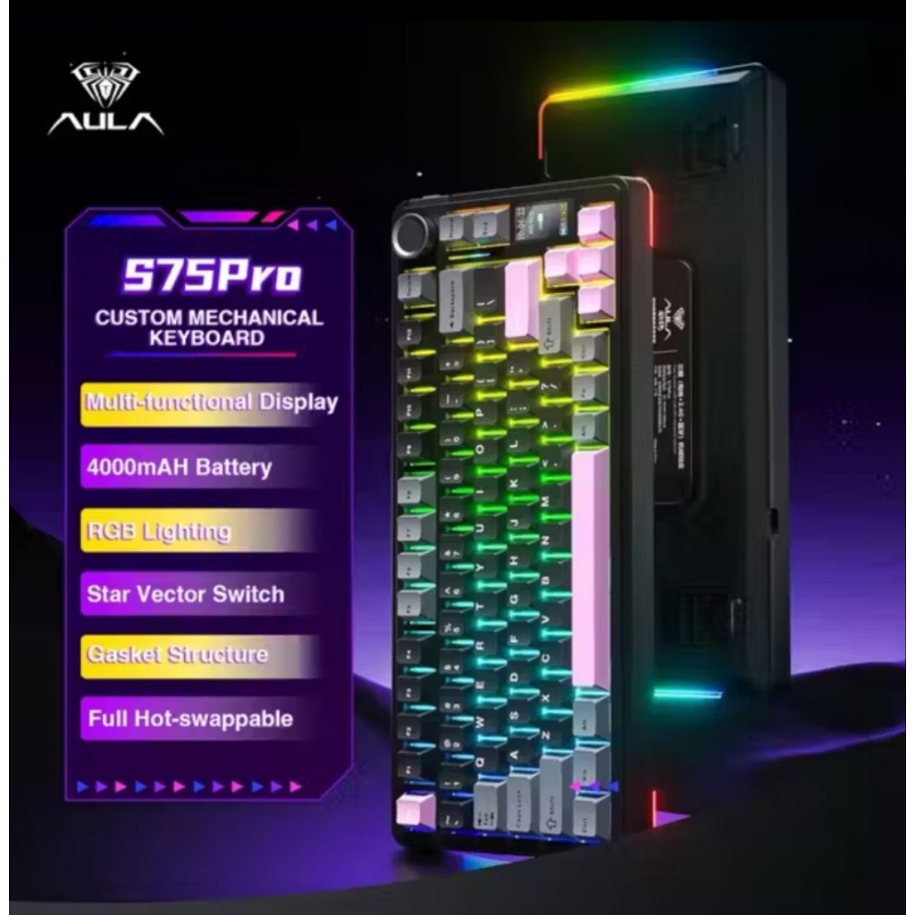 (hỏa tốc Hà Nội)bàn phím cơ không dây aula s75 pro 3 mode new | BigBuy360 - bigbuy360.vn