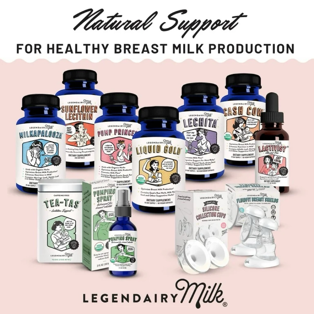 Lợi sữa hữu cơ Legendairy Milk liquid gold, milkapalooza, Pump Princess, Cash Cow 60 viên