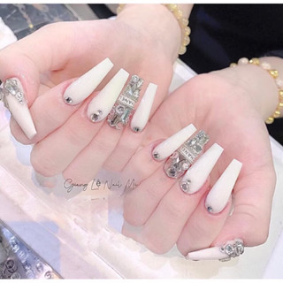 nailbox tay thiết kế sơn gel đính đá sang chảnh  cách đo size tham khảo ở ảnh cuối   