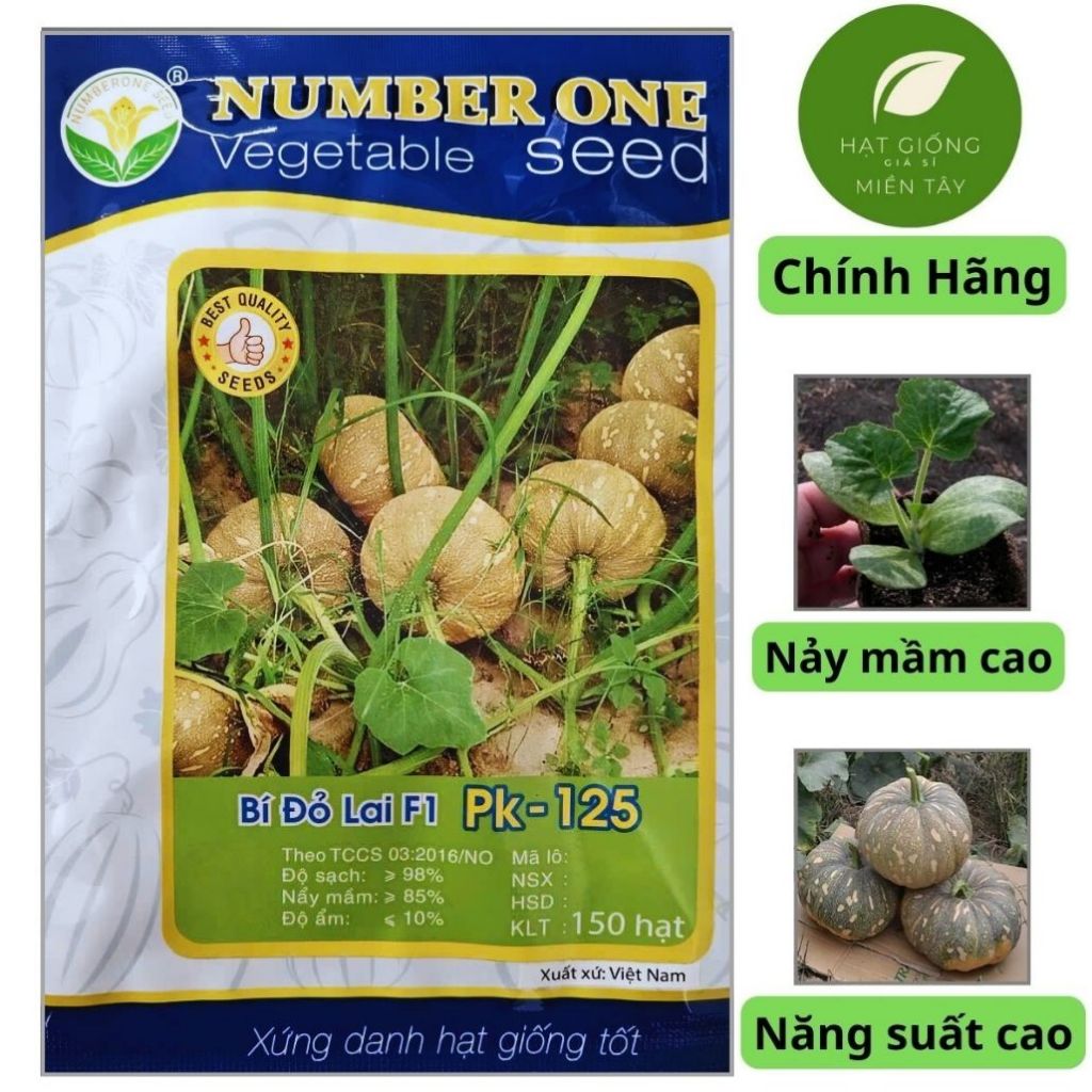 (Gói 150 hạt) Hạt Giống Bí Đỏ Lai F1 Pk-125 NUMBER ONE