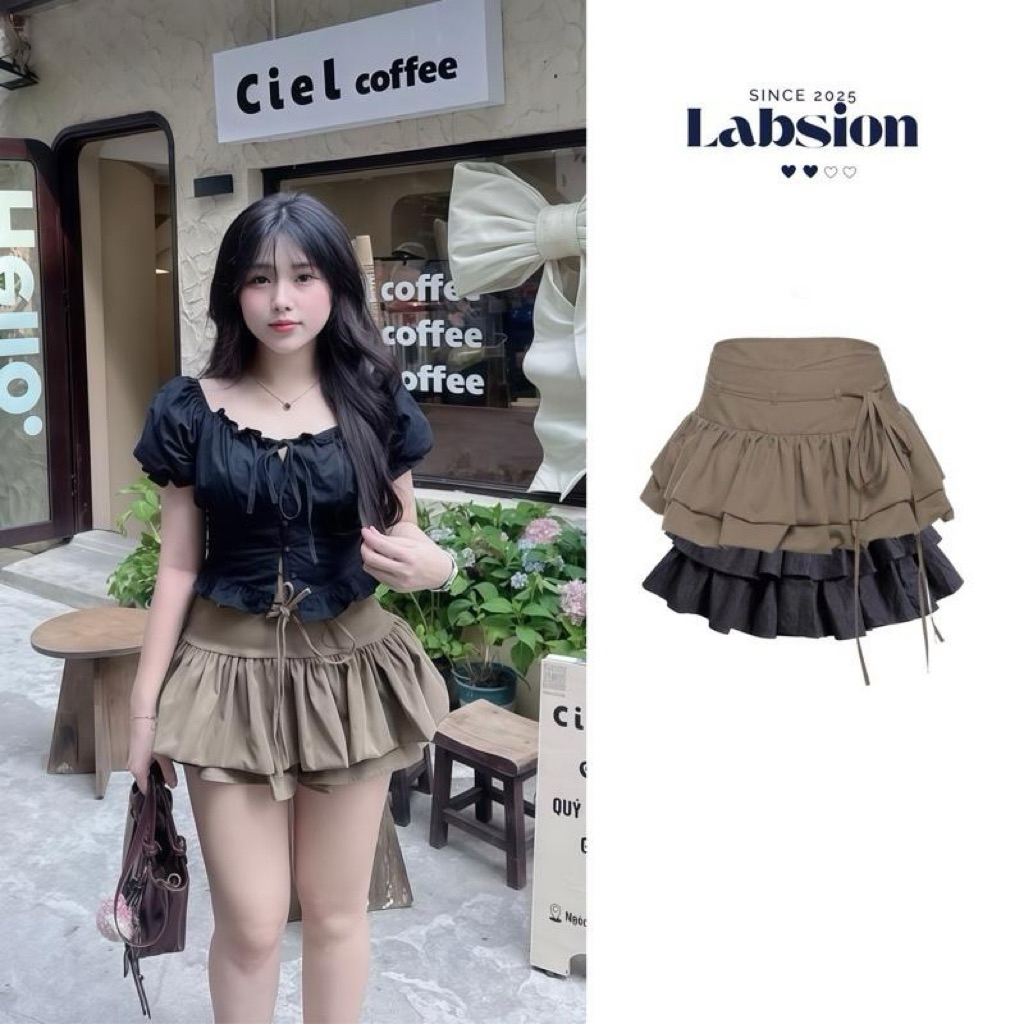 [LABSION] Chân Váy Xoè 2 Tầng Có Quần Bảo Hộ Chất Vải Dày MAY KỸ