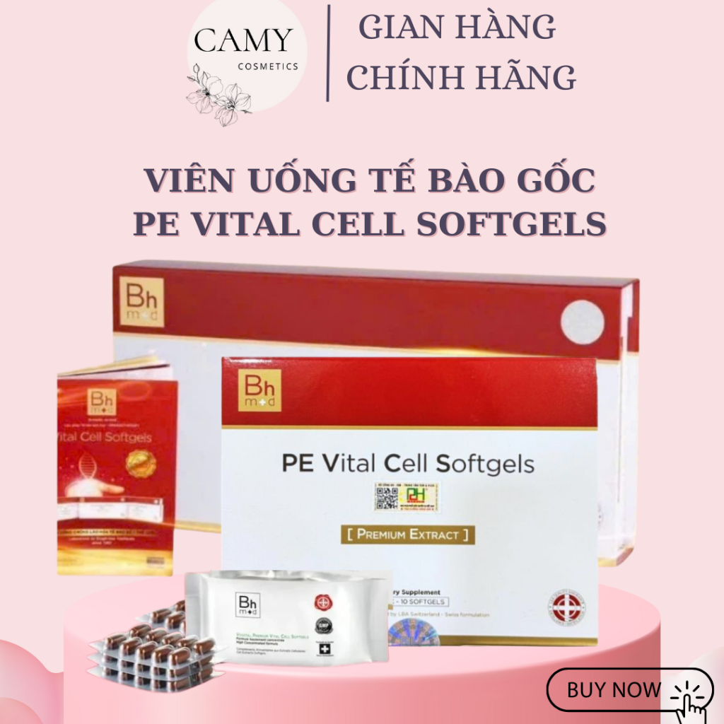 (Côngty)[Tặng hộp nạ/Serum cao cấp] BHMed Vital Softgels Premium Extract Viên uống tế bào gốc BH Med
