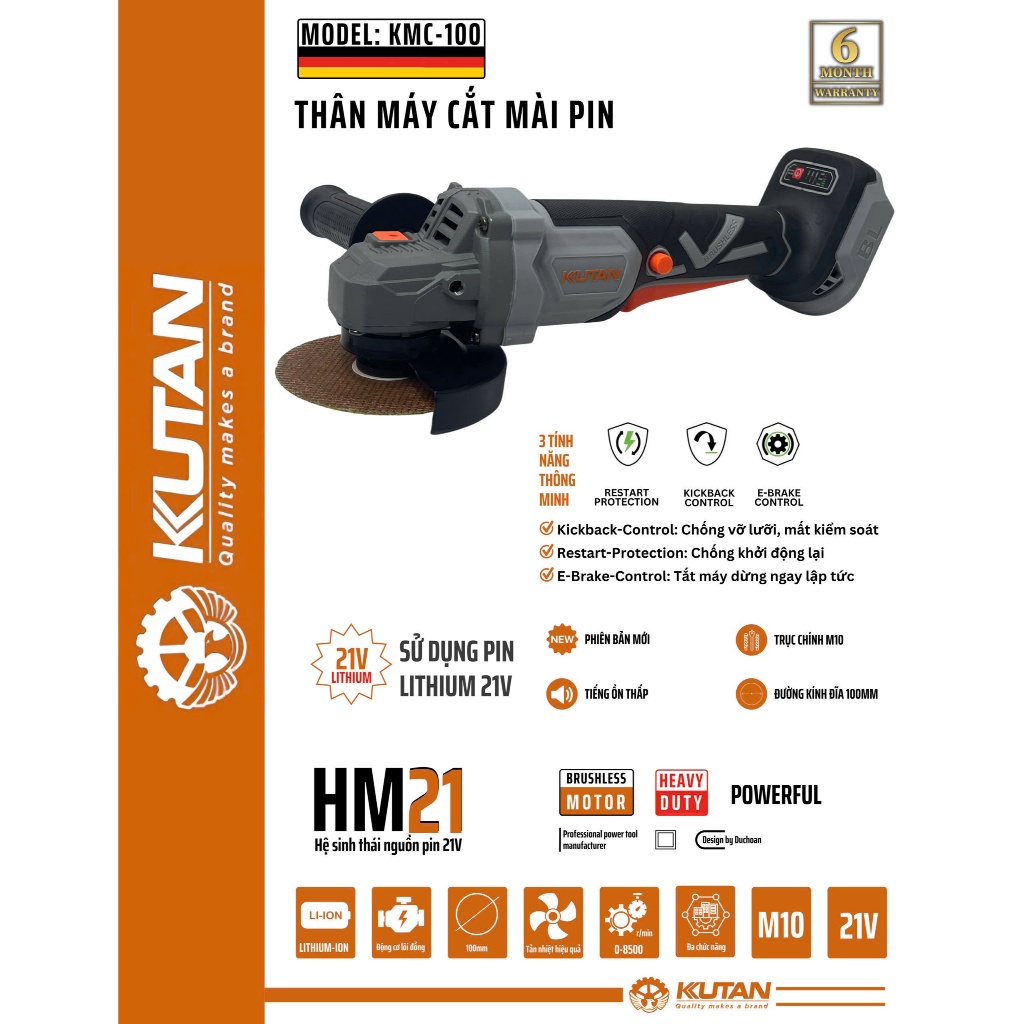 Thân máy cắt mài pin kutan hm21