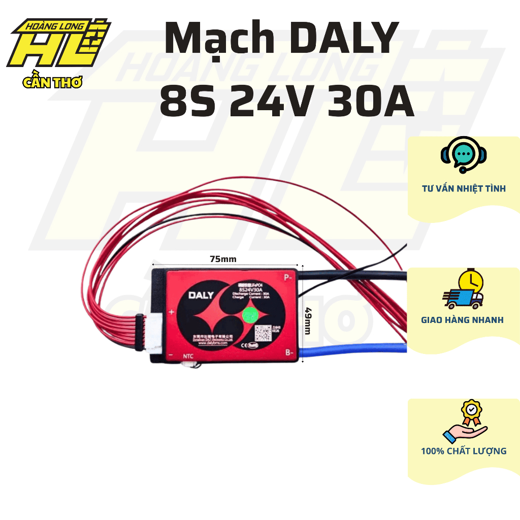 Mạch BMS 8S 24V 30A – 3.2V DALY Chính Hãng