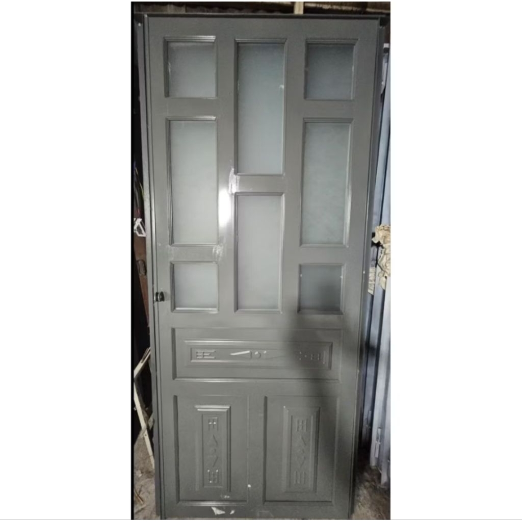 Cửa sắt giã gỗ 1 cách xám xingfa 80x2m