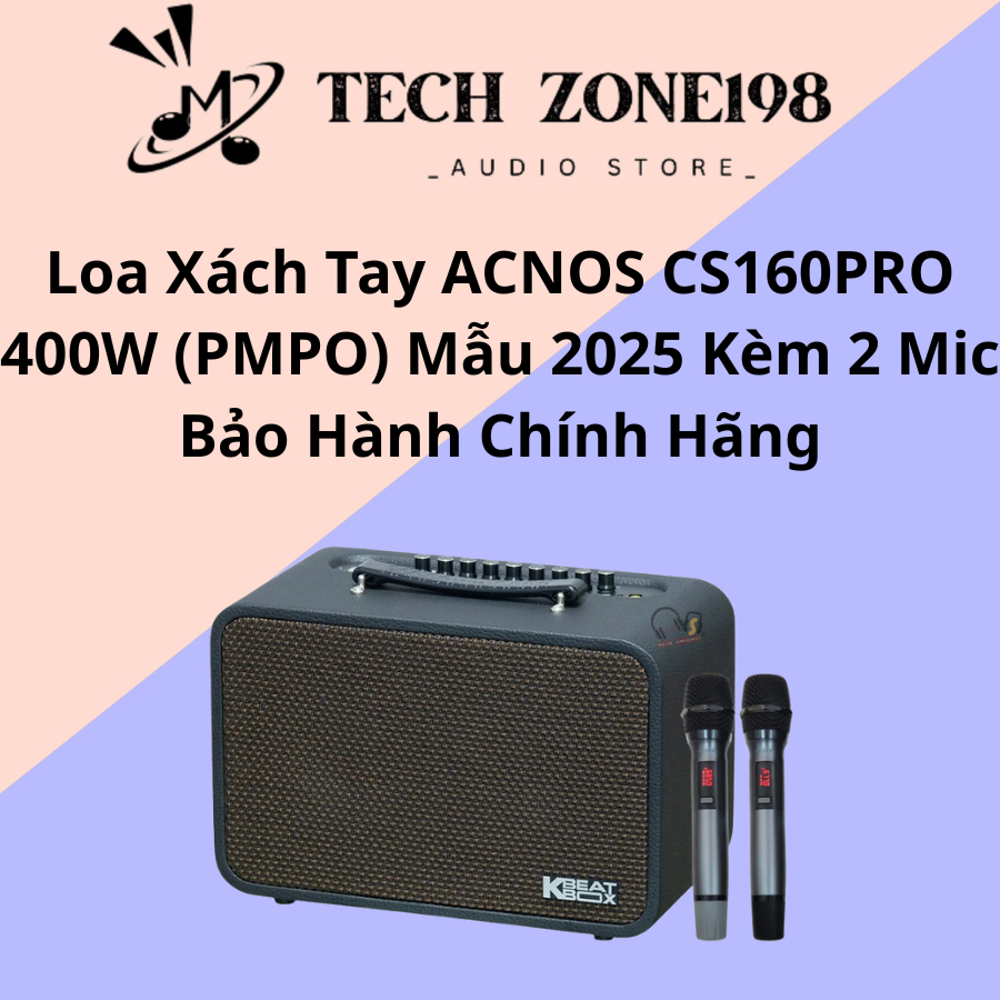 Loa karaoke di động xách tay SONCAMEDIA CS160PRO / ACNOS CS160PRO. Bảo hành 12 tháng, 1 đổi 1 15 ngà