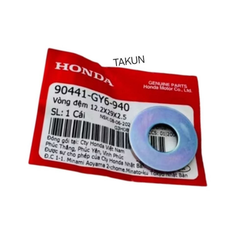 Lông đền bắt tán trước nồi sau xe VISION 2021-2025, CLICK 125, 150...12.2x29x2.5 zin 90441-GY6-940