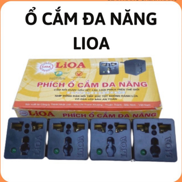 Phích ổ cắm đa năng Lioa, phích ổ cắm điện lioa chuyển 3 chân sang 2 chân, ổ cắm chuyển phích điện,ổ