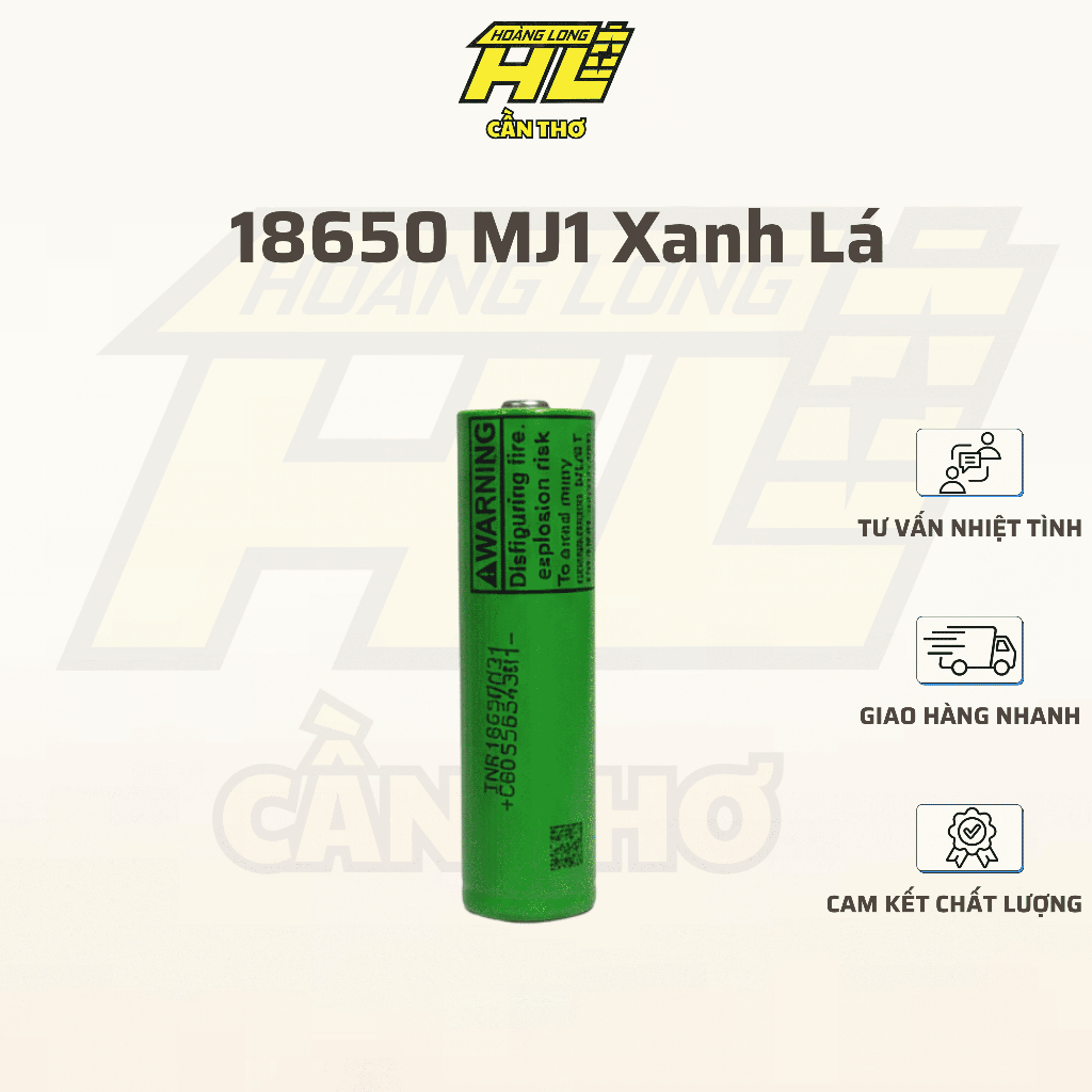 MJ1 18650 – Màu xanh lá – Dòng xả 10A – Hiệu suất ổn định