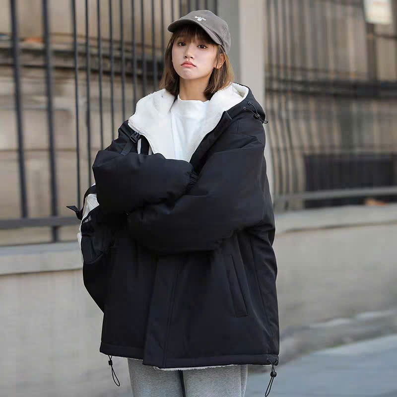 Áo khoác nam nữ lót lông cừu  2 mặt  INNOUBLIUB NAD- Áo Phao nam unisex dày dặn siêu ấm siêu đẹp dành cho mùa đông | BigBuy360 - bigbuy360.vn