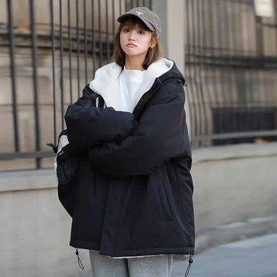 Áo khoác nam nữ lót lông cừu  2 mặt  INNOUBLIUB NAD- Áo Phao nam unisex dày dặn siêu ấm siêu đẹp dành cho mùa đông