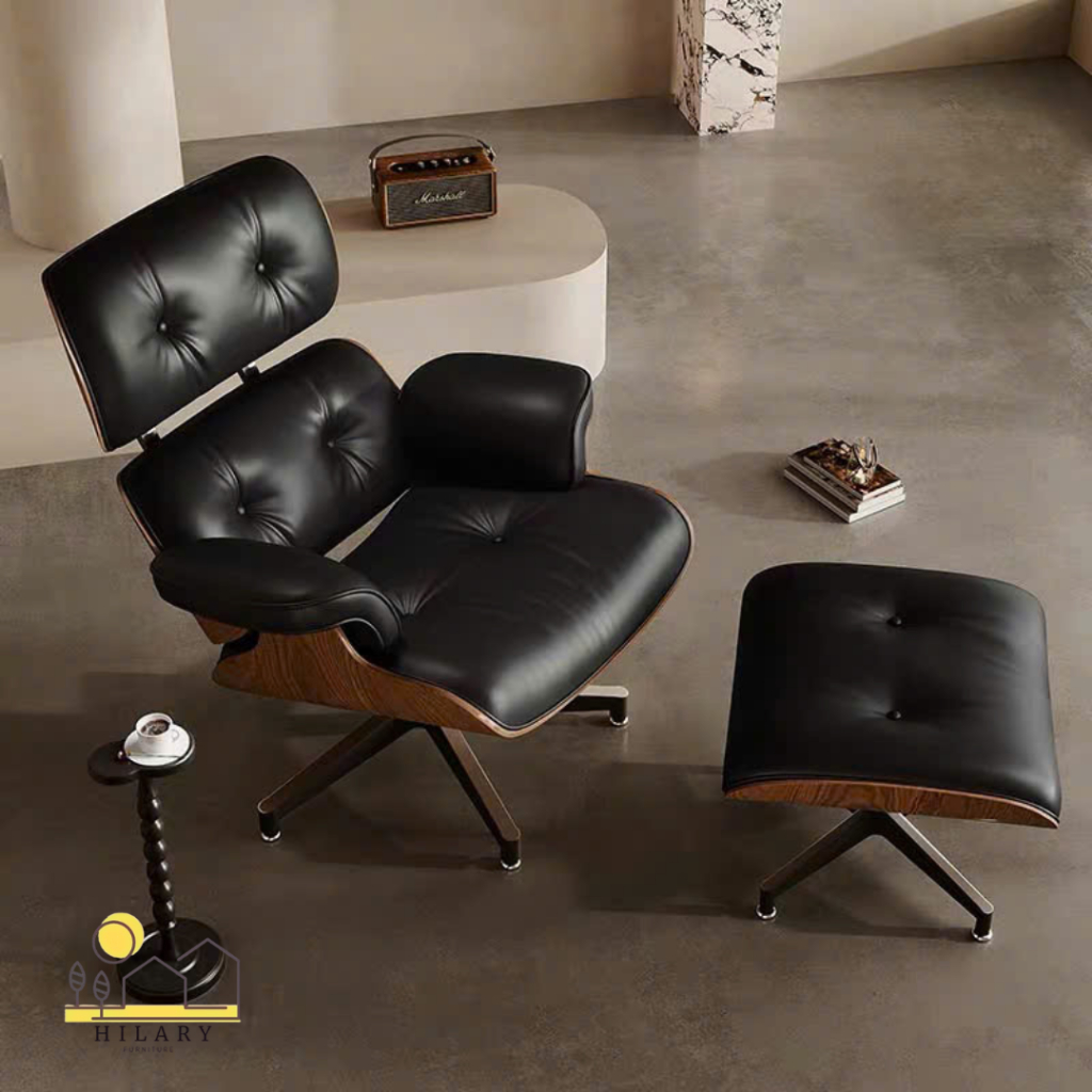 Ghế tựa lưng, ghế đọc sách, ghế thư giãn EAMES LOUNGE CHAIR & OTTOMAN 652 - HILARY