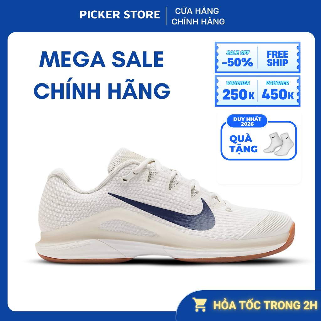 Giày Tennis/Pickleball Nike Court Air Zoom Vapor 12 HC ‘Summit White’ FV5552-100 chính hãng PICKER S