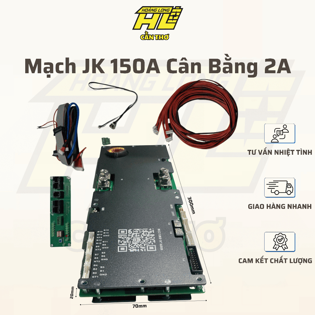 Mạch BMS JK 8S-16S 150A: Cân Bằng Chủ Động 2A, Quản Lý Thông Minh