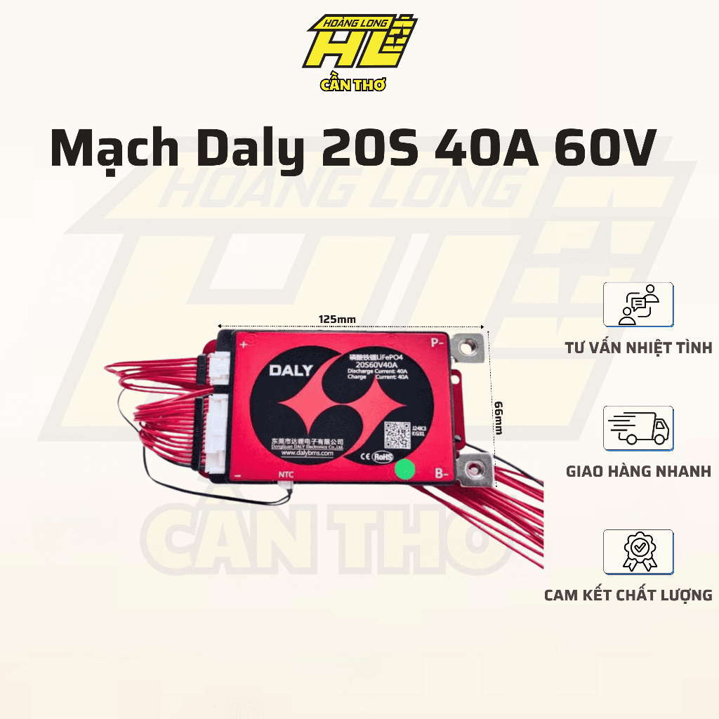 Mạch Daly Chính Hãng 20S 40A 60V  - Hệ Thống BMS Cao Cấp Cho Bộ Lưu Điện Dung Lượng Lớn