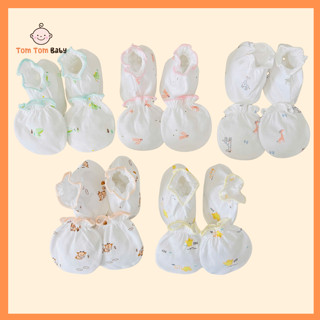 Bộ Bao Tay, Bao Chân sơ sinh Cotton Bo Chun cao cấp CUNCON, chất vải mềm mại, thoáng mát