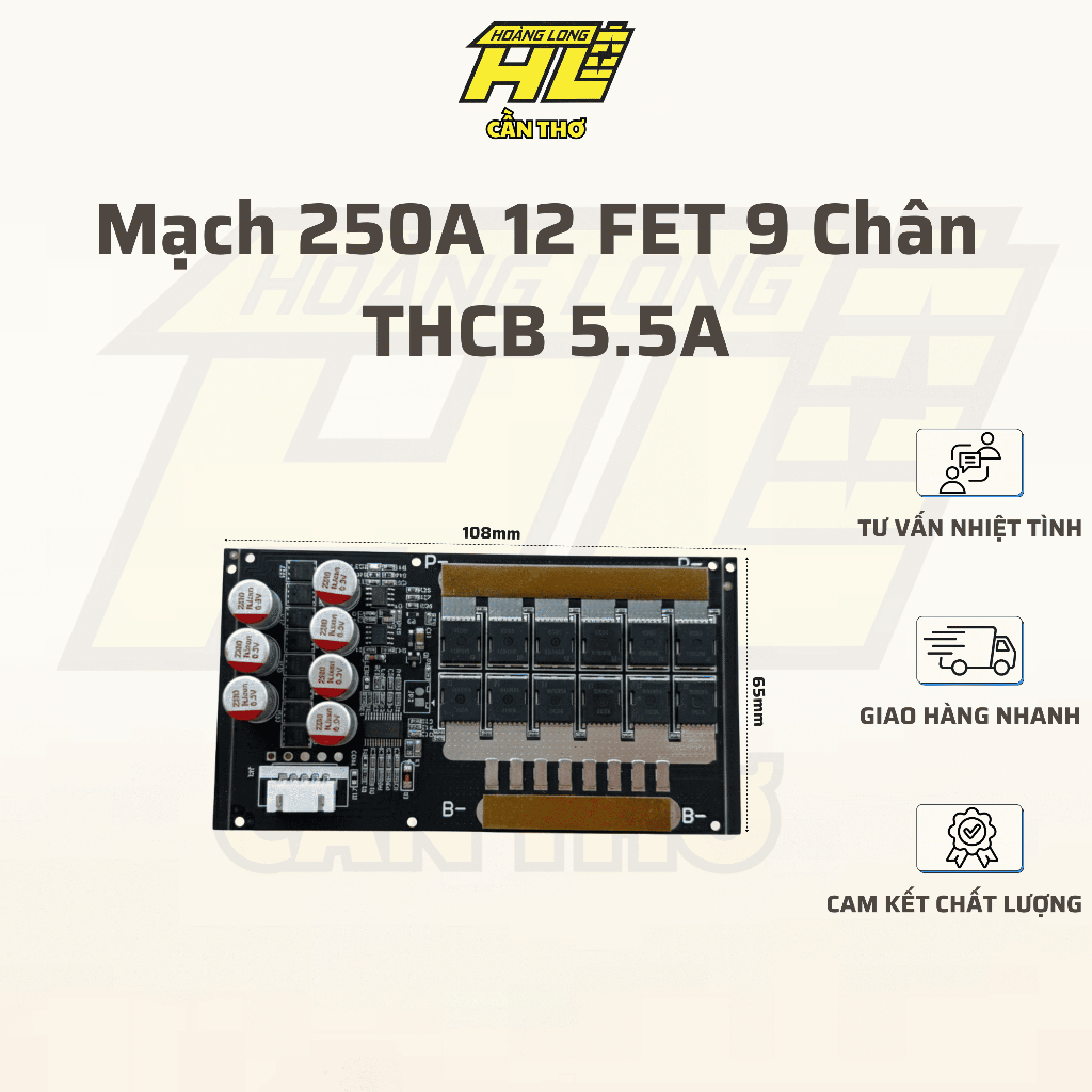 Mạch Bảo Vệ BMS 4S 250A (12 FET) | Cân Bằng Chủ Động 5.5A