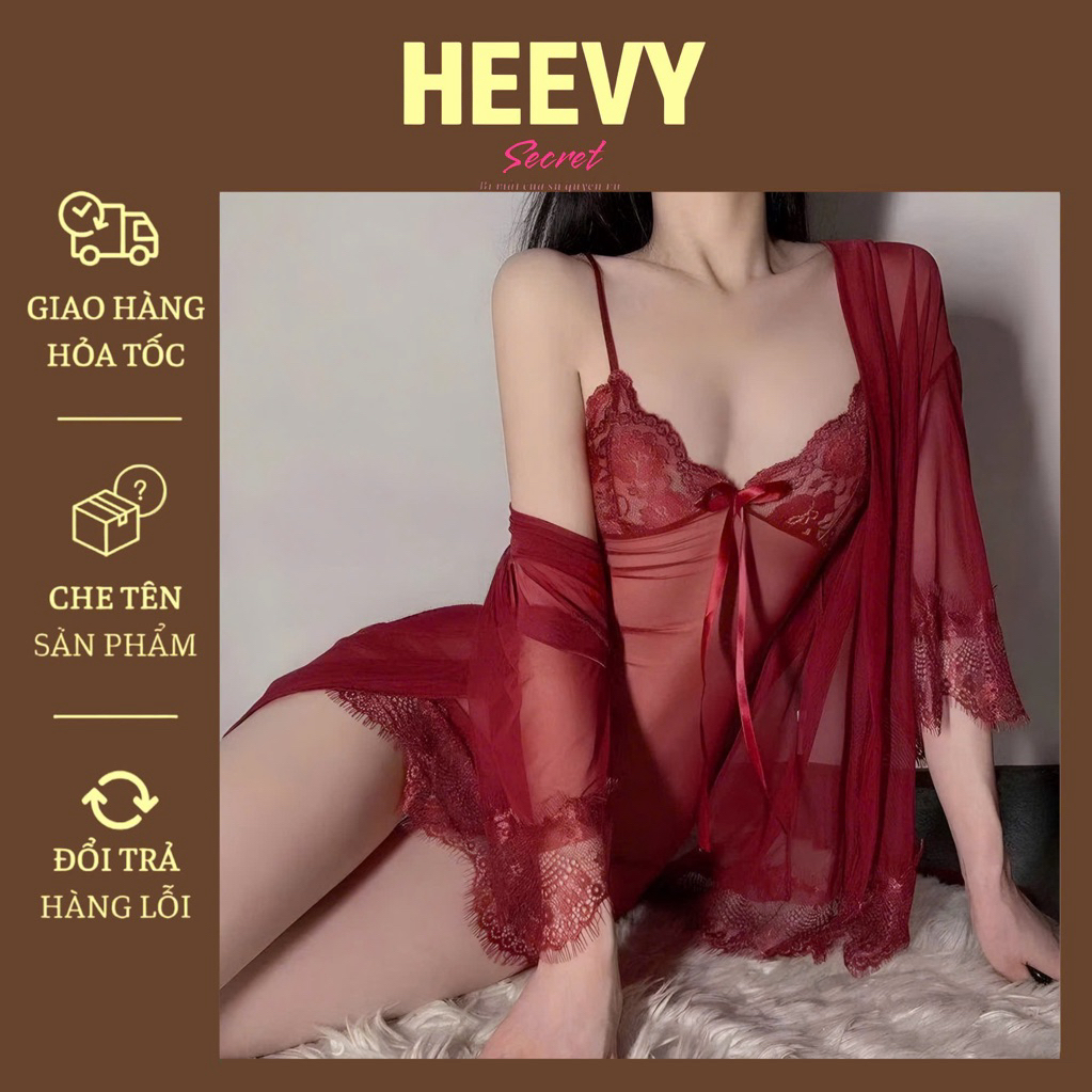 HÀNG QC LOẠI 1 [KÈM ÁO CHOÀNG] Váy ngủ Sexy gợi cảm SLADY - Lụa cao cấp,, Đồ ngủ sexy nữ gợi cảm VNS62-3010