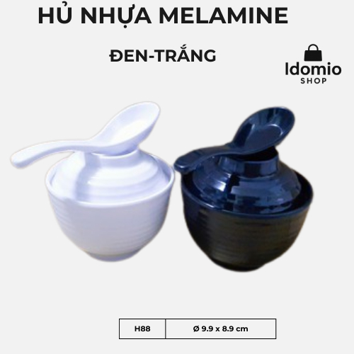 Bộ Chén Nhựa Melamine Nhỏ Có Nắp Kèm Muỗng